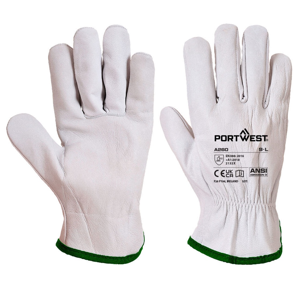 A260 - Gants de protection Driver cuir Oves Gris - PORTWEST