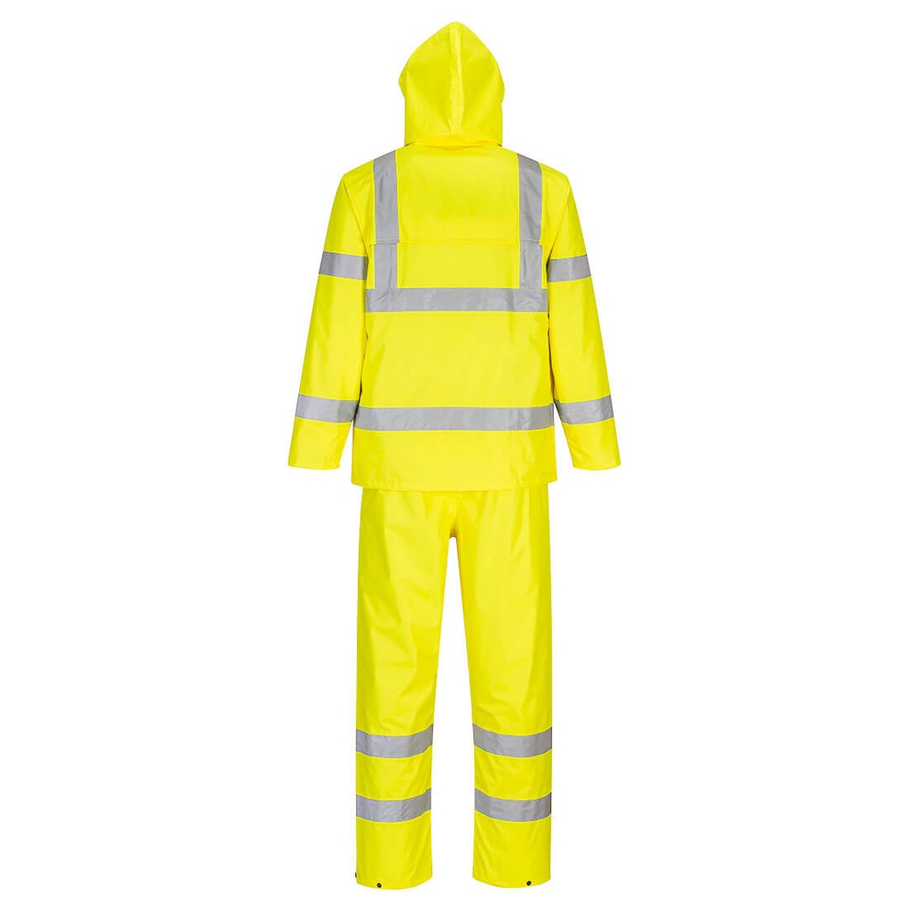 H448 - Ensemble de pluie enroulable haute visibilité