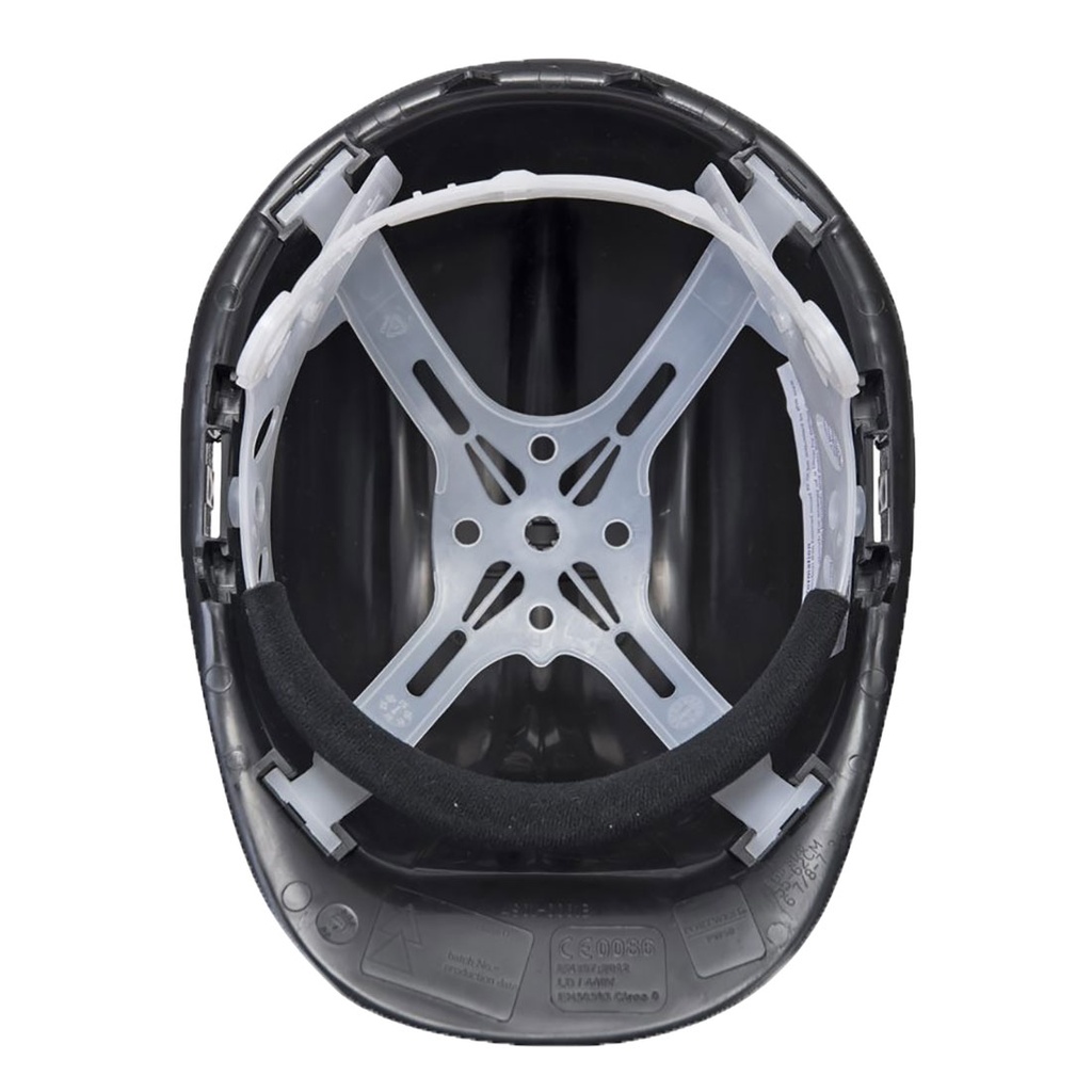 Casque de sécurité Expertbase avec coque en polypropylène haute densité, harnais 4 points plastique