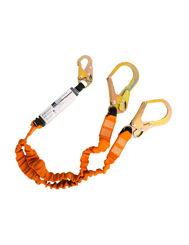 FP75 - Longe double 140kg avec absorbeur de chocs Noir/Orange