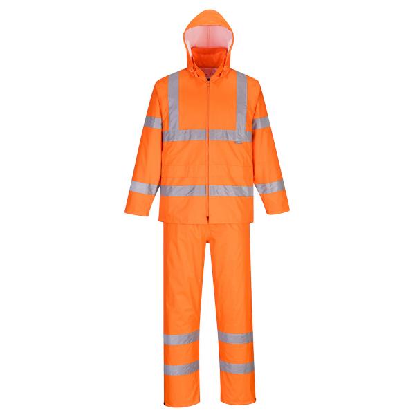 H448 - Ensemble de pluie enroulable haute visibilité
