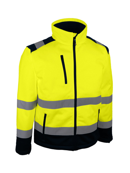 VESTE SOFTSHELL DE SIGNALISATION.TRIPLE COUCHE, MEMBRANE PU