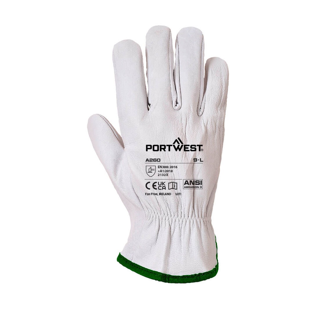 A260 - Gants de protection Driver cuir Oves Gris - PORTWEST