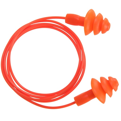 EP04 - Bouchon d'oreille TPR avec cordon réutilisable Orange boite de 50 - PORTWEST