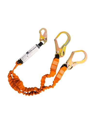 [FP75] FP75 - Longe double 140kg avec absorbeur de chocs Noir/Orange